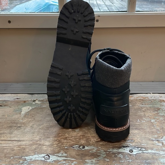 Black Faux Leather Combat Boots - Picture 6 of 6